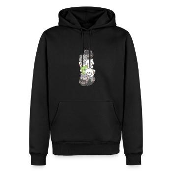 Agender Flag Pride LGBTQ Mignon Red Panda Stack - Sweat à capuche Premium bio Homme - noir - Devant - Nico (187cm)