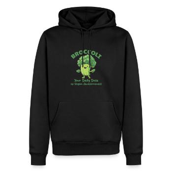 Broccoli Your Daily dose of Vegan Awesomeness - Men’s Premium Organic Hoodie - black - Front - Nico (187cm)