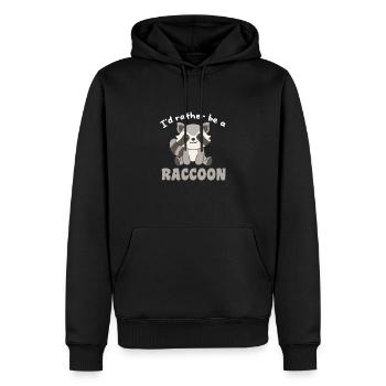 Je préfère être un raton laveur - mignon raton laveur - Sweat à capuche Premium bio Homme - noir - Devant - Nico (187cm)