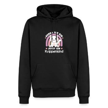 Hurra Ich Bin Jetzt Ein Krippenkind Katze - Männer Premium Bio Hoodie - Schwarz - Vorne - Nico (187cm)