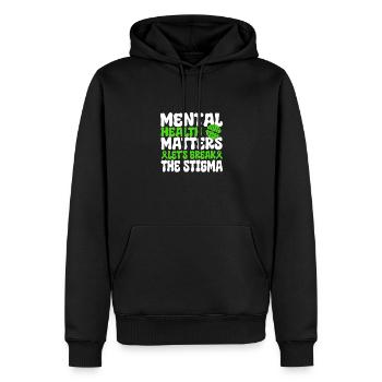 La santé mentale est importante, brisons la stigmatisation - Sweat à capuche Premium bio Homme - noir - Devant - Nico (187cm)