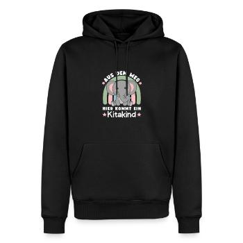 Aus Dem Weg Hier Kommt Ein Kitakind - Männer Premium Bio Hoodie - Schwarz - Vorne - Nico (187cm)