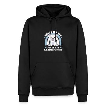Hourra, je suis maintenant un enfant de maternelle Polar Bear - Sweat à capuche Premium bio Homme - noir - Devant - Nico (187cm)