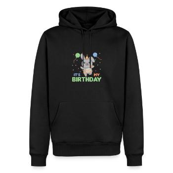 Lapin pour anniversaire pour les enfants c’est mon anniversaire - Sweat à capuche Premium bio Homme - noir - Devant - Nico (187cm)
