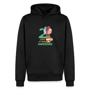 Squirrel for 2nd birthday children two years - Men’s Premium Organic Hoodie - black - Front - Nico (187cm)