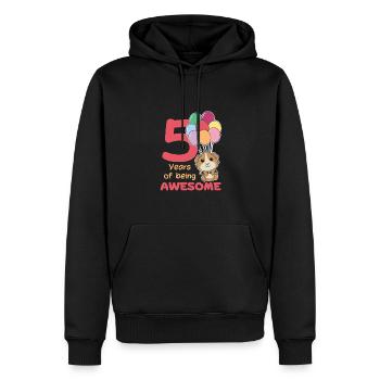 Cochons d’Inde pour les enfants de 5e anniversaire cinq - Sweat à capuche Premium bio Homme - noir - Devant - Nico (187cm)