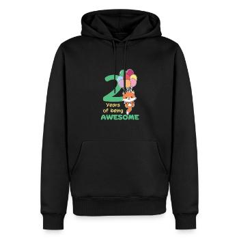Fuchs zum 2. Geburtstag Kinder zwei Jahre alt - Männer Premium Bio Hoodie - Schwarz - Vorne - Nico (187cm)