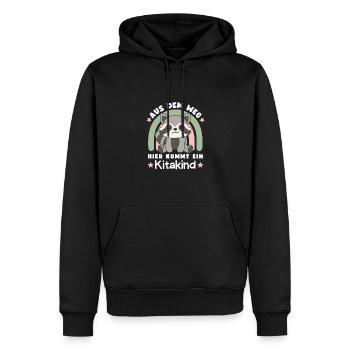 Aus Dem Weg Hier Kommt Ein Kitakind - Männer Premium Bio Hoodie - Schwarz - Vorne - Nico (187cm)