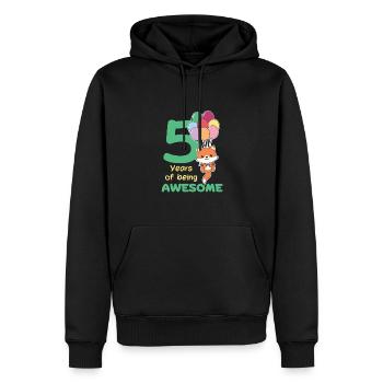 Fuchs zum 5. Geburtstag Kinder fünf Jahre alt - Männer Premium Bio Hoodie - Schwarz - Vorne - Nico (187cm)