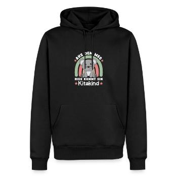Aus Dem Weg Hier Kommt Ein Kitakind Maus - Männer Premium Bio Hoodie - Schwarz - Vorne - Nico (187cm)