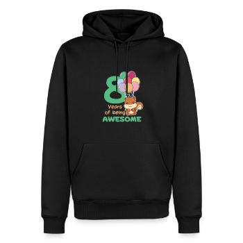Squirrel for 8th birthday children eight years - Men’s Premium Organic Hoodie - black - Front - Nico (187cm)