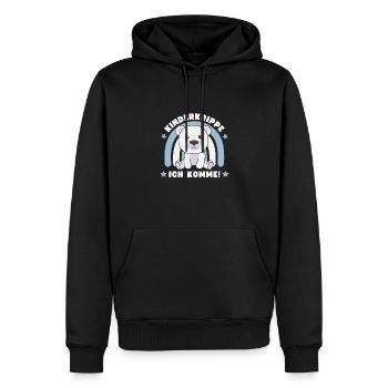 Kinderkrippe Ich Komme! Eisbär - Männer Premium Bio Hoodie - Schwarz - Vorne - Nico (187cm)