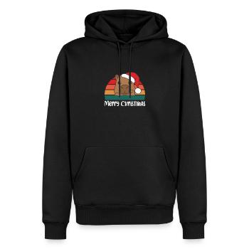 merry Christmas Retro Capybara Weihnacht - Männer Premium Bio Hoodie - Schwarz - Vorne - Nico (187cm)