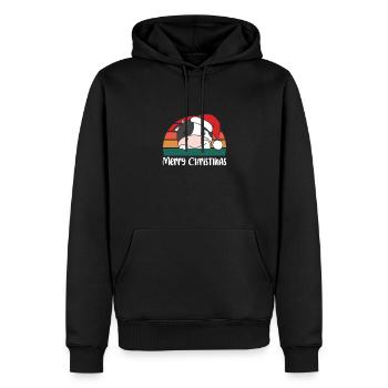 merry Christmas Retro Kuh Weihnacht - Männer Premium Bio Hoodie - Schwarz - Vorne - Nico (187cm)