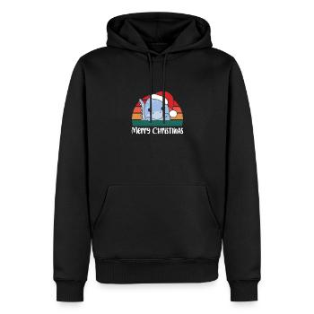 merry Christmas Retro Dino Weihnacht - Männer Premium Bio Hoodie - Schwarz - Vorne - Nico (187cm)