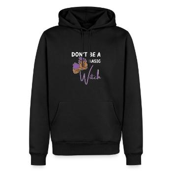 Capybara Halloween Hexen don't be a basic Witch - Männer Premium Bio Hoodie - Schwarz - Vorne - Nico (187cm)