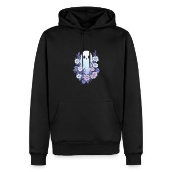 Halloween groovy Geist Hippie Blumen Vintage - Männer Premium Bio Hoodie - Schwarz - Vorne - Nico (187cm)