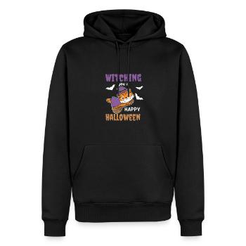 Tiger Hexe Witching you a Happy Halloween - Männer Premium Bio Hoodie - Schwarz - Vorne - Nico (187cm)