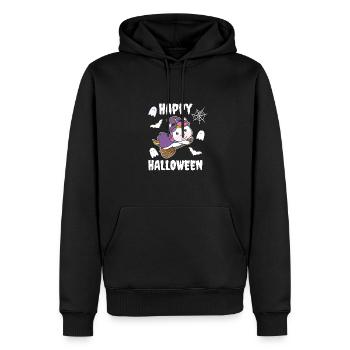 Licorne Joyeux Halloween Sorcière Enfants Sorcière Costume de Sorcière - Sweat à capuche Premium bio Homme - noir - Devant - Nico (187cm)