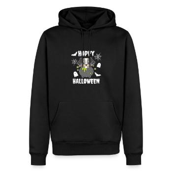 Chaudron joyeux Halloween berger australien - Sweat à capuche Premium bio Homme - noir - Devant - Nico (187cm)