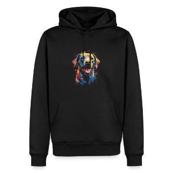 Aquarelle Coloré Labrador Labbi - Sweat à capuche Premium bio Homme - noir - Devant - Nico (187cm)