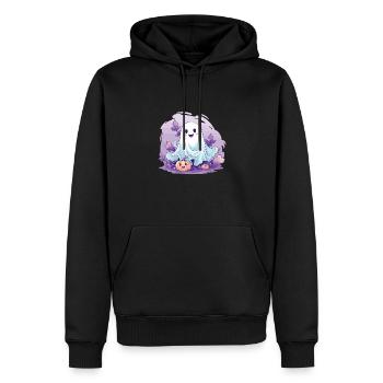 Halloween groovy Geist Hippie Kürbis Vintage - Männer Premium Bio Hoodie - Schwarz - Vorne - Nico (187cm)