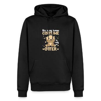 this is my human costume I'm really An otter - Men’s Premium Organic Hoodie - black - Front - Nico (187cm)