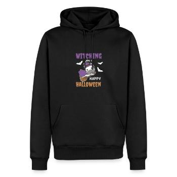 Zebra Hexe Witching you a Happy Halloween - Männer Premium Bio Hoodie - Schwarz - Vorne - Nico (187cm)