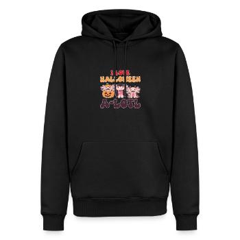 Axolotl Halloween Wortspiel Kürbis Fledermaus - Männer Premium Bio Hoodie - Schwarz - Vorne - Nico (187cm)