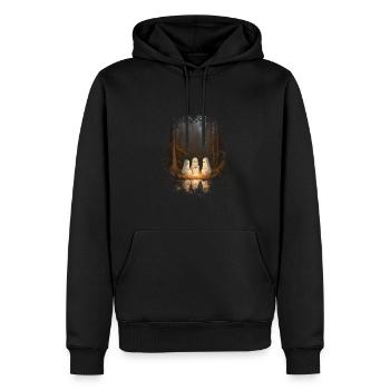 Vintage Ghost Campfire Camping Gothique Halloween - Sweat à capuche Premium bio Homme - noir - Devant - Nico (187cm)