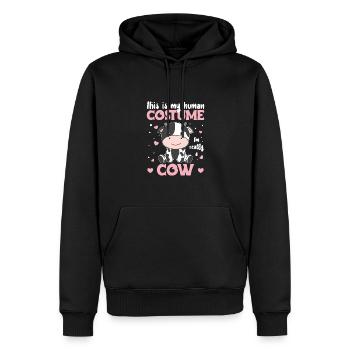 c’est mon costume humain Je suis vraiment une vache - Sweat à capuche Premium bio Homme - noir - Devant - Nico (187cm)
