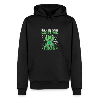 c’est mon costume humain je suis vraiment une grenouille - Sweat à capuche Premium bio Homme - noir - Devant - Nico (187cm)