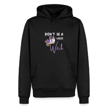 Einhorn Halloween Hexen don't be a basic Witch - Männer Premium Bio Hoodie - Schwarz - Vorne - Nico (187cm)