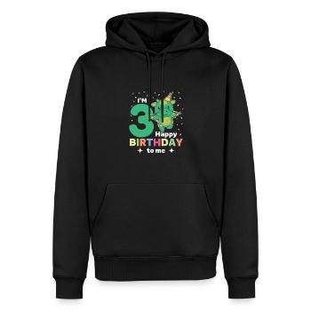 Drache zum 3. Geburtstag Kinder drei Jahre alt - Männer Premium Bio Hoodie - Schwarz - Vorne - Nico (187cm)