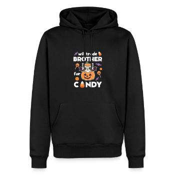 Le raton laveur d’Halloween échange son frère contre des bonbons - Sweat à capuche Premium bio Homme - noir - Devant - Nico (187cm)