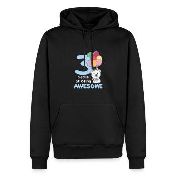 Polar bear for 3rd birthday children three years old - Men’s Premium Organic Hoodie - black - Front - Nico (187cm)