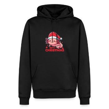 Axolotl Noël Axolotls mignons Joyeux Noël - Sweat à capuche Premium bio Homme - noir - Devant - Nico (187cm)