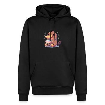 Kawaii Schnabeltiere Bubble Tea Boba Schnabeltier - Männer Premium Bio Hoodie - Schwarz - Vorne - Nico (187cm)