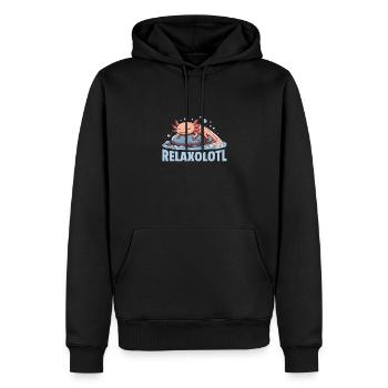 Relaxolotl Axolotl Liebhaber süße Tiere relaxen - Männer Premium Bio Hoodie - Schwarz - Vorne - Nico (187cm)