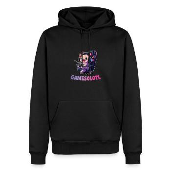 Gamesolotl lustiges Axolotl Wortspiel für Gamer - Männer Premium Bio Hoodie - Schwarz - Vorne - Nico (187cm)
