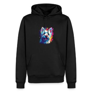 Wasserfarben Farbenfroher West Highland White - Männer Premium Bio Hoodie - Schwarz - Vorne - Nico (187cm)