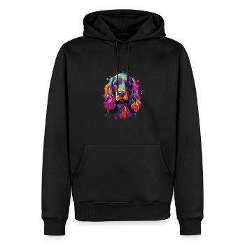 Aquarelle coloré anglais Cocker Spaniel - Sweat à capuche Premium bio Homme - noir - Devant - Nico (187cm)