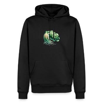 Gurke Tintenfisch lustiges Tier aus Gemüse - Männer Premium Bio Hoodie - Schwarz - Vorne - Nico (187cm)
