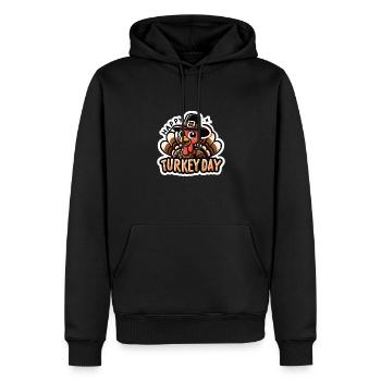 Thanksgiving Truthahn Happy Turkey Day - Männer Premium Bio Hoodie - Schwarz - Vorne - Nico (187cm)