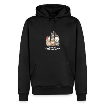 Joyeux Noël Alpaga Réveillon de Noël Alpagas - Sweat à capuche Premium bio Homme - noir - Devant - Nico (187cm)