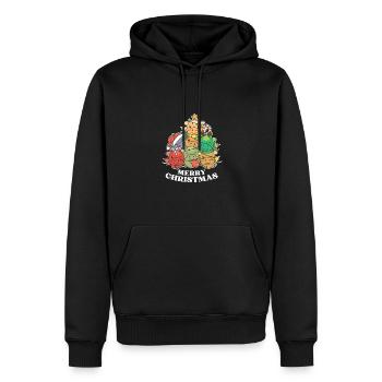 Joyeux Noël Dragon Réveillon de Noël Dragon - Sweat à capuche Premium bio Homme - noir - Devant - Nico (187cm)