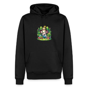 Axolotl als Hobbie Gärtner mit Pflanzen und Blumen - Männer Premium Bio Hoodie - Schwarz - Vorne - Nico (187cm)