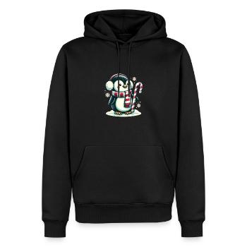 Pingouin Noël Animaux Pingouins mignons - Sweat à capuche Premium bio Homme - noir - Devant - Nico (187cm)