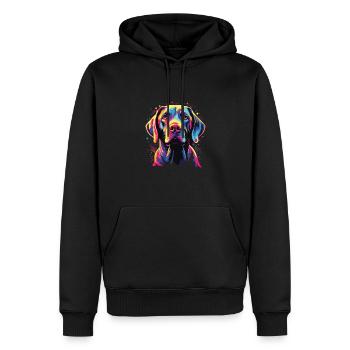 Wasserfarben Farbenfroher Pointer - Männer Premium Bio Hoodie - Schwarz - Vorne - Nico (187cm)