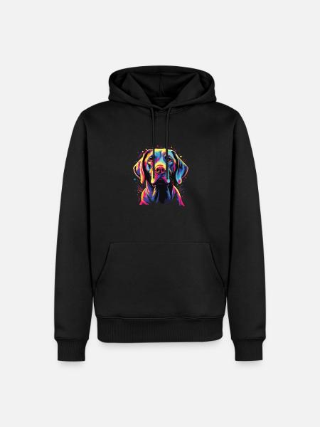 Wasserfarben Farbenfroher Pointer - Männer Premium Bio Hoodie - Schwarz